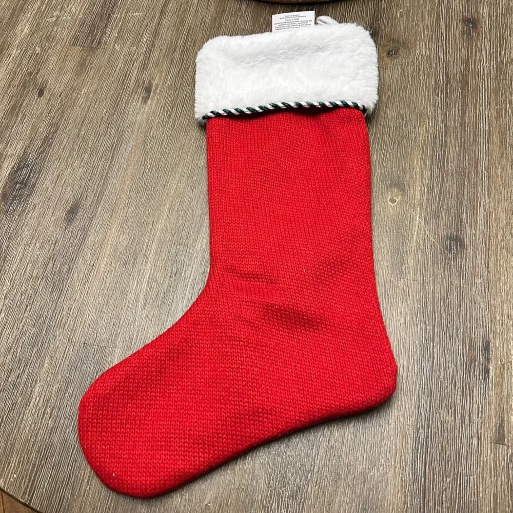 Red Knit Christmas Stocking Initial P Holiday Decoration‎ Decor 21